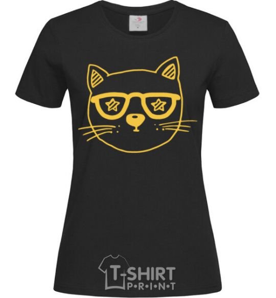 Women's T-shirt Starcat black фото