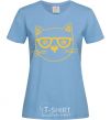 Women's T-shirt Starcat sky-blue фото
