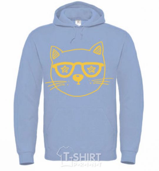 Men`s hoodie Starcat sky-blue фото