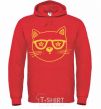 Men`s hoodie Starcat bright-red фото