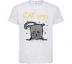 Kids T-shirt Cat Yoga White фото