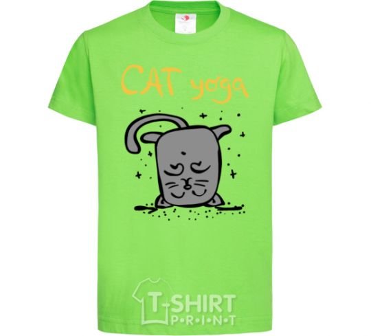 Kids T-shirt Cat Yoga orchid-green фото