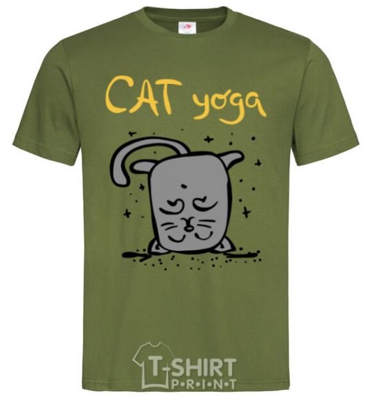 Men's T-Shirt Cat Yoga millennial-khaki фото