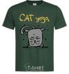 Men's T-Shirt Cat Yoga bottle-green фото