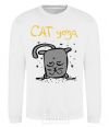 Sweatshirt Cat Yoga White фото
