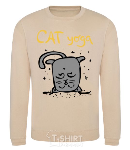 Sweatshirt Cat Yoga sand фото