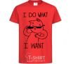 Kids T-shirt I do what i want ч/б изображение red фото