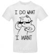 Мужская футболка I do what i want ч/б изображение Белый фото