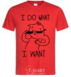 Мужская футболка I do what i want ч/б изображение Красный фото