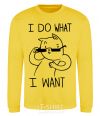 Sweatshirt I do what i want ч/б изображение yellow фото