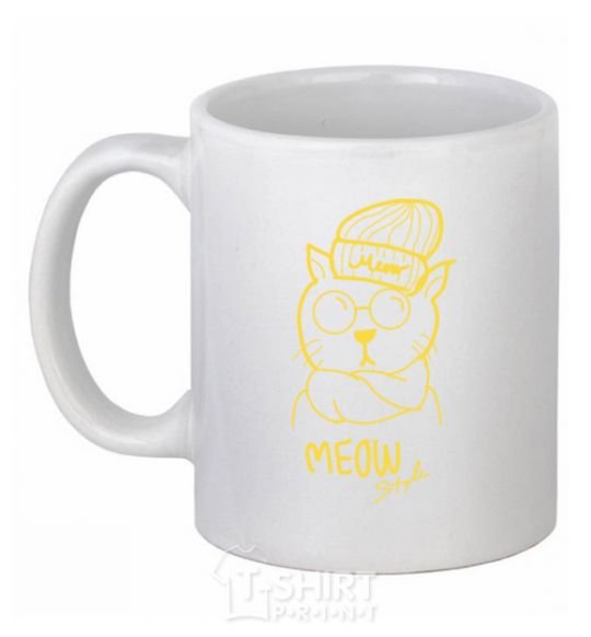 Чашка керамическая Meow style Белый фото