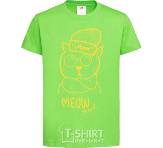 Kids T-shirt Meow style orchid-green фото
