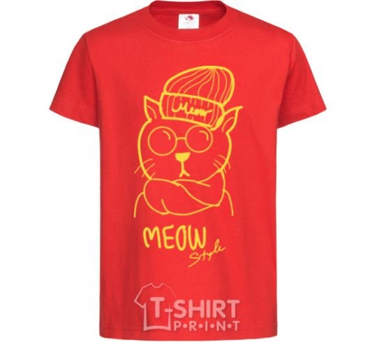 Kids T-shirt Meow style red фото