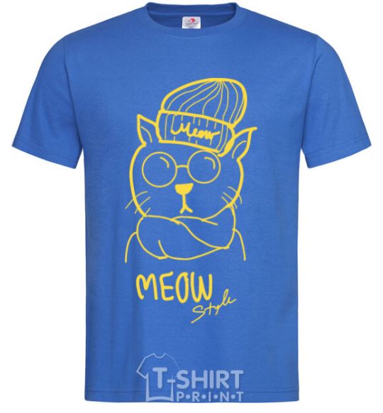 Мужская футболка Meow style Ярко-синий фото
