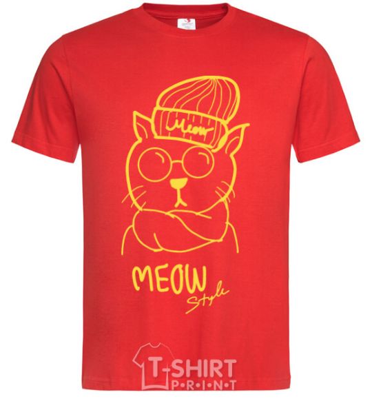 Мужская футболка Meow style Красный фото