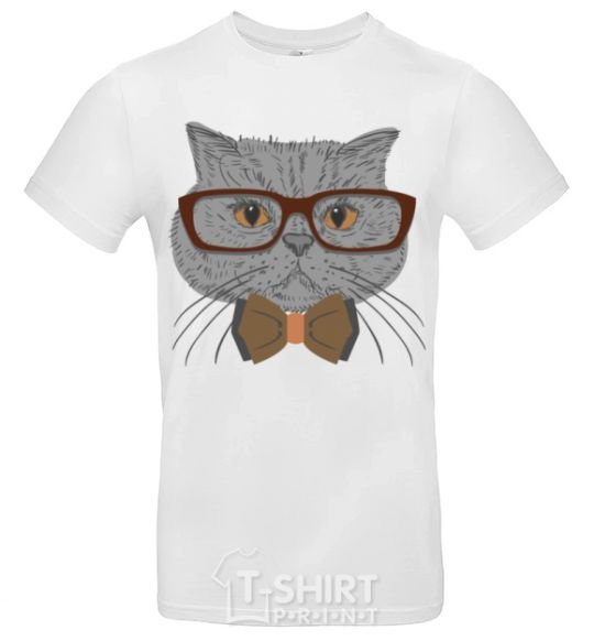 Мужская футболка Cat teacher Белый фото