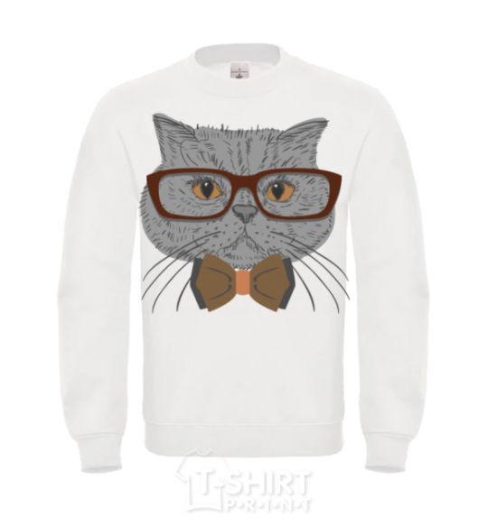 Sweatshirt Cat teacher White фото