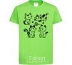 Детская футболка Смешные котики Лаймовый фото