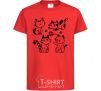 Детская футболка Смешные котики Красный фото