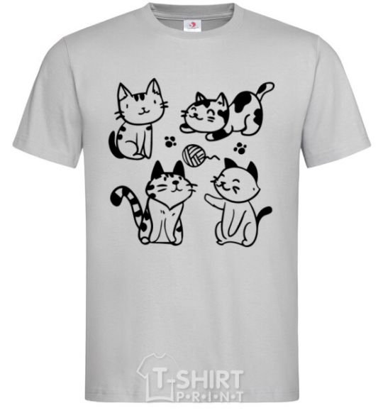 Men's T-Shirt Funny kitties grey фото