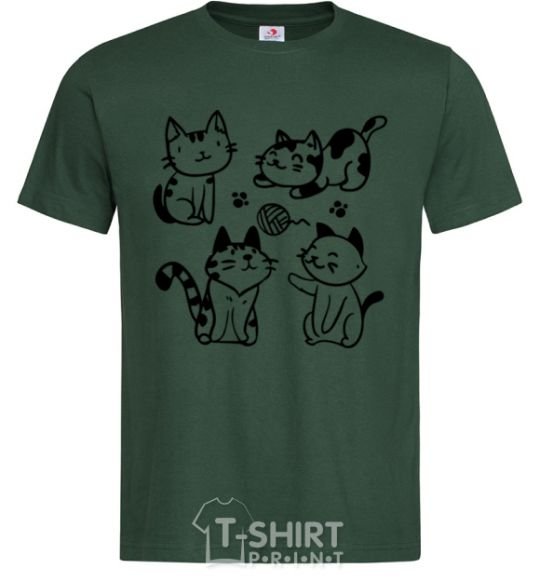 Men's T-Shirt Funny kitties bottle-green фото