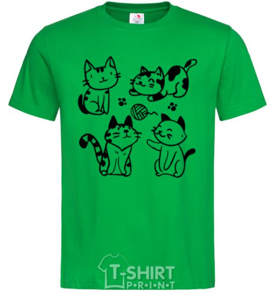 Men's T-Shirt Funny kitties kelly-green фото