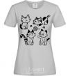 Women's T-shirt Funny kitties grey фото