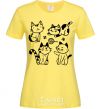 Women's T-shirt Funny kitties cornsilk фото