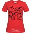 Women's T-shirt Funny kitties red фото