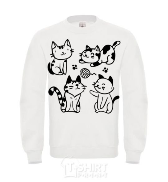 Sweatshirt Funny kitties White фото