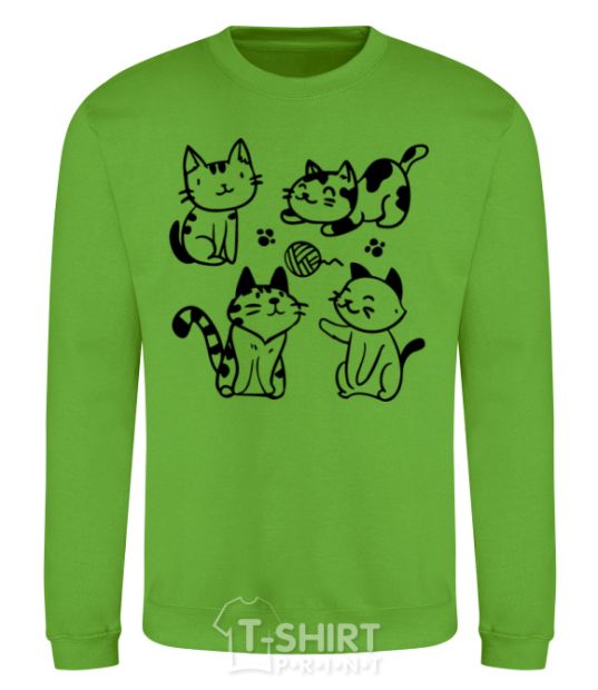 Sweatshirt Funny kitties orchid-green фото