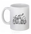 Ceramic mug Cats B/W White фото