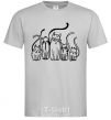 Men's T-Shirt Cats B/W grey фото