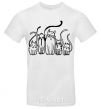 Men's T-Shirt Cats B/W White фото