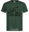 Men's T-Shirt Cats B/W bottle-green фото