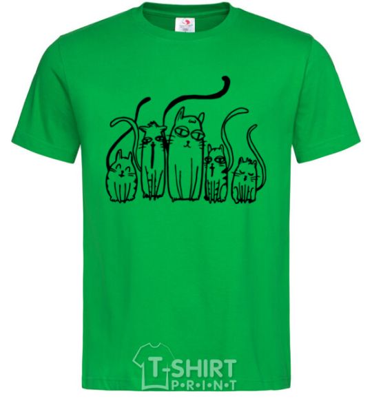 Men's T-Shirt Cats B/W kelly-green фото