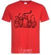 Men's T-Shirt Cats B/W red фото