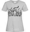 Women's T-shirt Cats B/W grey фото