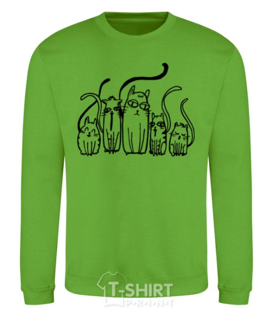 Sweatshirt Cats B/W orchid-green фото