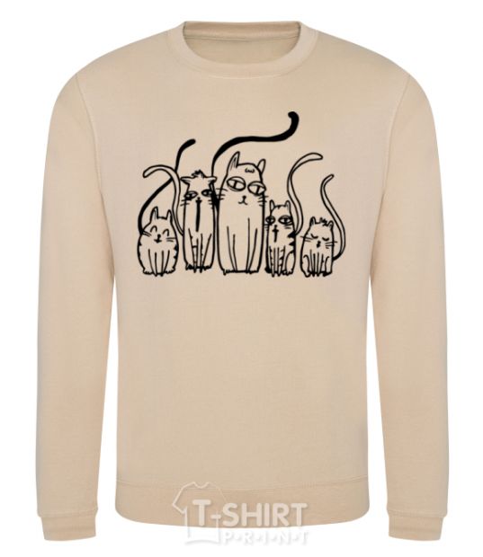 Sweatshirt Cats B/W sand фото