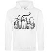 Men`s hoodie Cats B/W White фото