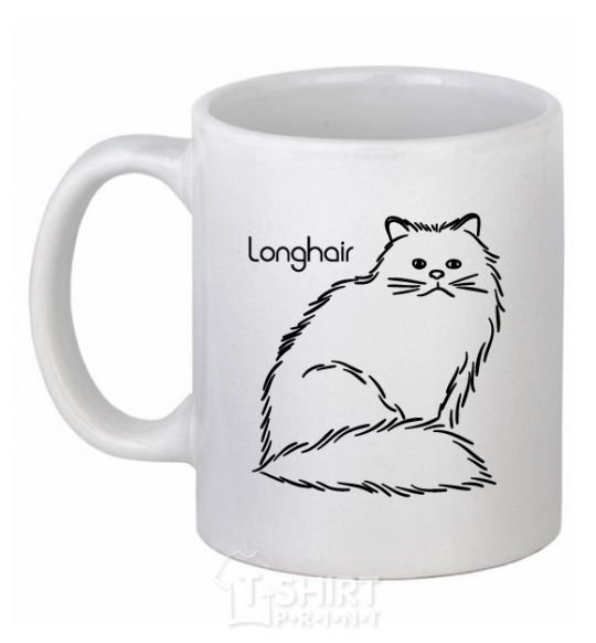 Ceramic mug Longhair White фото