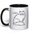 Mug with a colored handle Longhair black фото