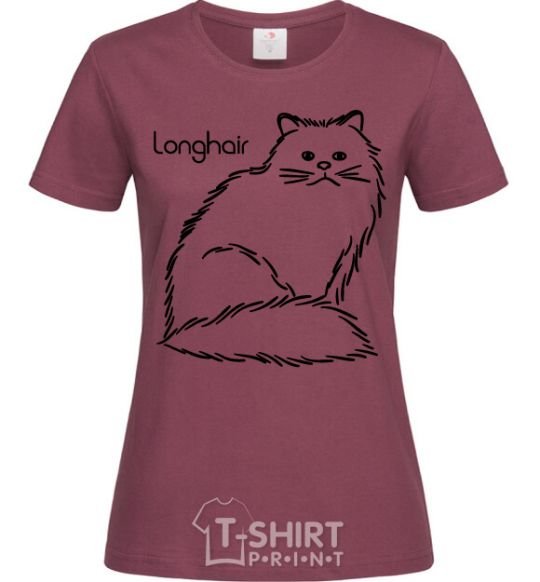 Women's T-shirt Longhair burgundy фото