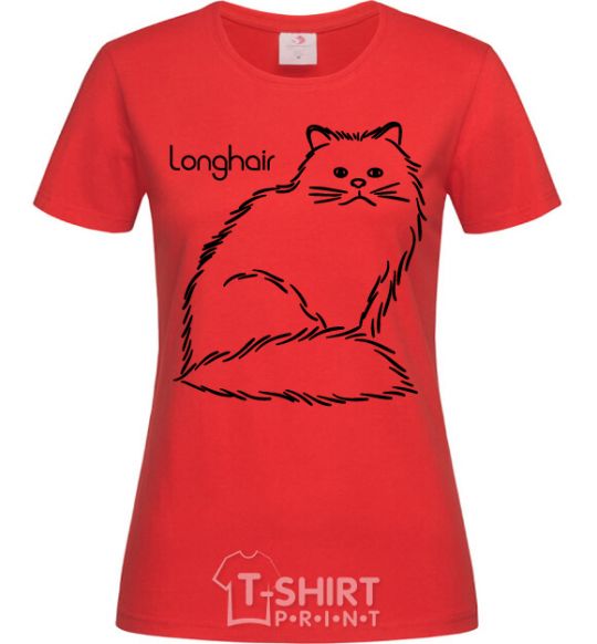 Women's T-shirt Longhair red фото