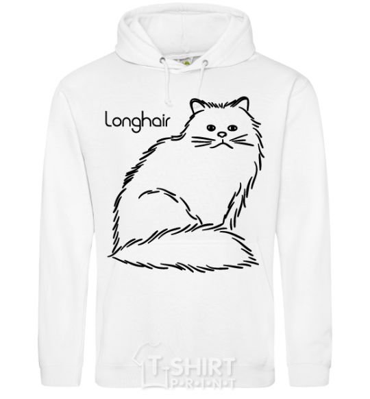 Men`s hoodie Longhair White фото