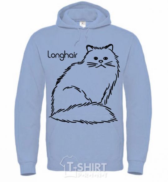 Men`s hoodie Longhair sky-blue фото