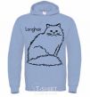 Men`s hoodie Longhair sky-blue фото