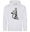 Men`s hoodie Stratching cat sport-grey фото