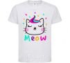 Kids T-shirt Meow cat White фото